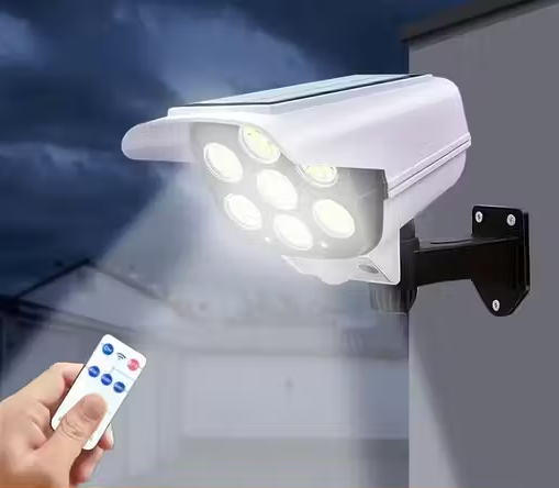 Solar Light Outdoor 77 Led Motion Sensor Security Wireless Camera Shaped Wall Lamp,Waterproof, Rotatable for Home, Outdoor, Garden with Remote Control.