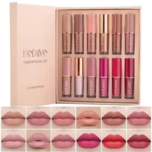 Lipstick Set Of Waterproof Long Lasting Quick drying Non-Stick Cup NudeLip Stain Kit Up to 24H Wear Professional Lip Makeup Gift Kit for Women pack of 12 combo pack