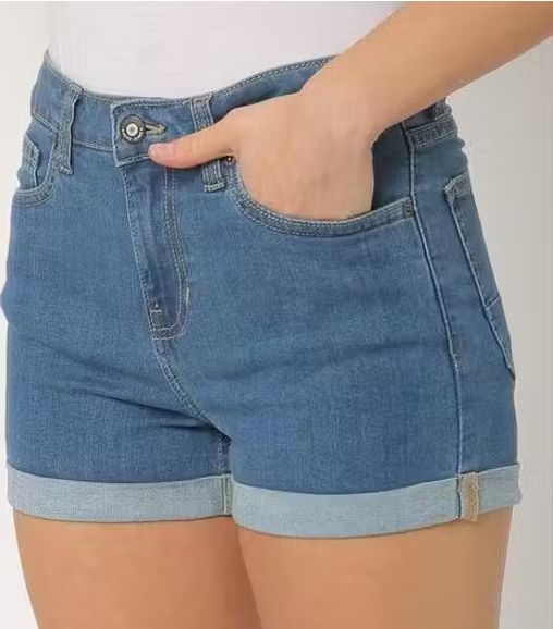 Women Denim Blue Shorts
