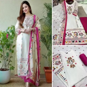 MASLIN SEQUNCE KURTA-DUPATTA SET WITH STRECHBLE PANT Dupatta Set