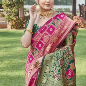 cotton silk jacquard saree with unstitched blouse