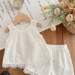 Baby Girl Summer Cute Geometric Cotton & Elastic Westarn clothing set