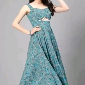 Women Fit and Flare Multicolor Maxi/Full Length Dress