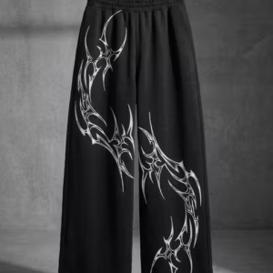 Wide Leg Lowers for Men | Tribal Print Baggy Streetwear | Oversized Track Lower with Elastic Waist Lower for Men | Relaxed Fit Bottoms Pants for Boys | Bootcut Pajama Lower for Mens | Men’s Track Pants,Joggers for Men, Men’s Lowers, Streetwear Pants for Men, Black Track Pants, Straight Fit Joggers